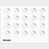 Waterverf Succulent Laat Liefde Grow Bruiloft Favo Ronde Sticker (Vel)