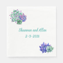 Waterverf Succulent Lunch Servet