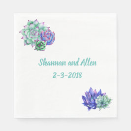 Waterverf Succulent Lunch Servet