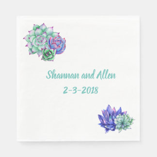 Waterverf Succulent Lunch Servet