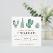 Waterverf Succulent Lush Cactus Verloving Kaart (Staand voorkant)