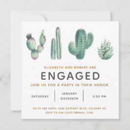 Waterverf Succulent Lush Cactus Verloving Kaart