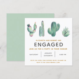 Waterverf Succulent Lush Cactus Verloving Kaart