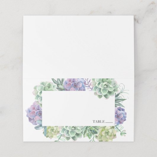 Waterverf Succulent Naam Plaats Kaarten Plaatskaartje (Buitenkant ongevouwen)