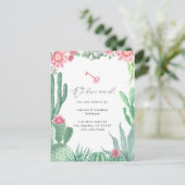 Waterverf Succulent Nieuw Adres Aankondigingskaart (Staand voorkant)