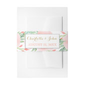 waterverf succulent perzik rozen buikband uitnodigingen wikkel (Voorkant Voorbeeld)