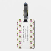 Waterverf Succulent Polka Dot Patroon Bagagelabel (Achterkant verticaal)