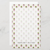 Waterverf Succulent Polka Dot Patroon Briefpapier (Voorkant / Achterkant)