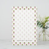 Waterverf Succulent Polka Dot Patroon Briefpapier (Staand voorkant)