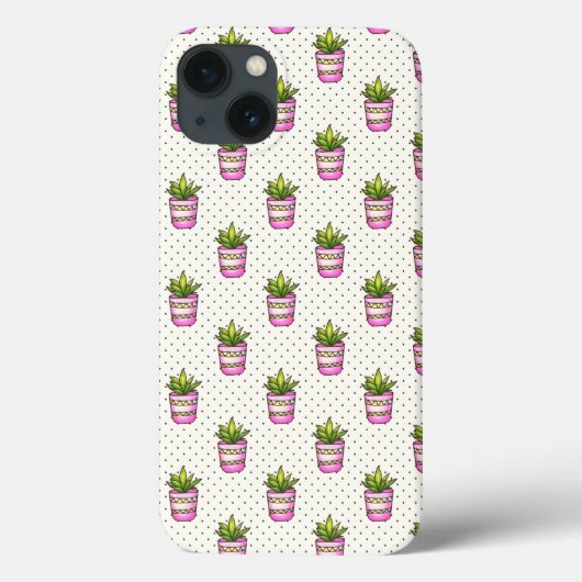 Waterverf Succulent Polka Dot Patroon Case-Mate iPhone Case (Achterkant)
