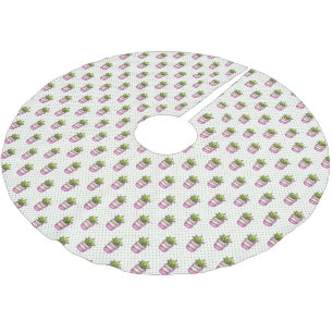 Waterverf Succulent Polka Dot Patroon Kerstboom Rok