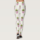 Waterverf Succulent Polka Dot Patroon Leggings (Achterkant)