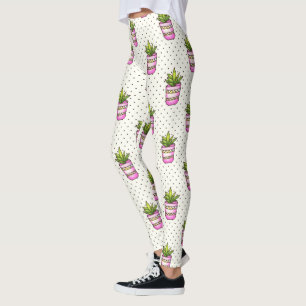 Waterverf Succulent Polka Dot Patroon Leggings
