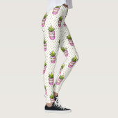 Waterverf Succulent Polka Dot Patroon Leggings (Rechts)