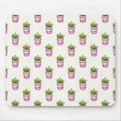 Waterverf Succulent Polka Dot Patroon Muismat (Voorkant)