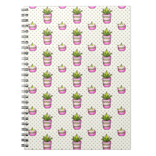 Waterverf Succulent Polka Dot Patroon Notitieboek