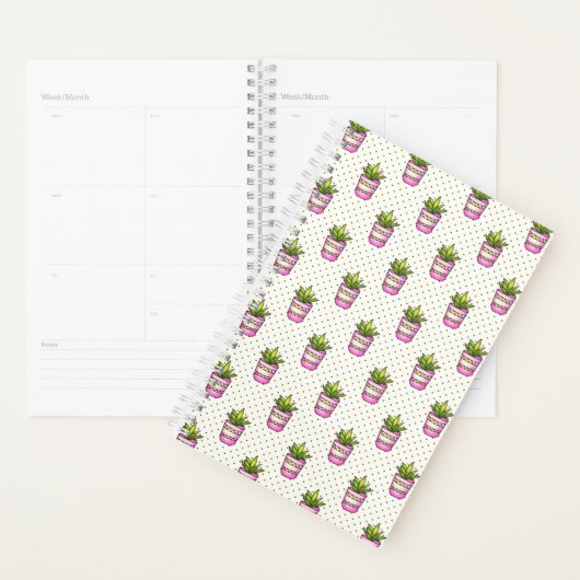 Waterverf Succulent Polka Dot Patroon Planner (Display)