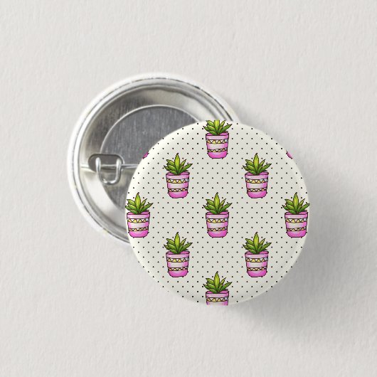 Waterverf Succulent Polka Dot Patroon Ronde Button 3,2 Cm (Voorkant /achterkant)