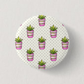 Waterverf Succulent Polka Dot Patroon Ronde Button 3,2 Cm (Voorkant)