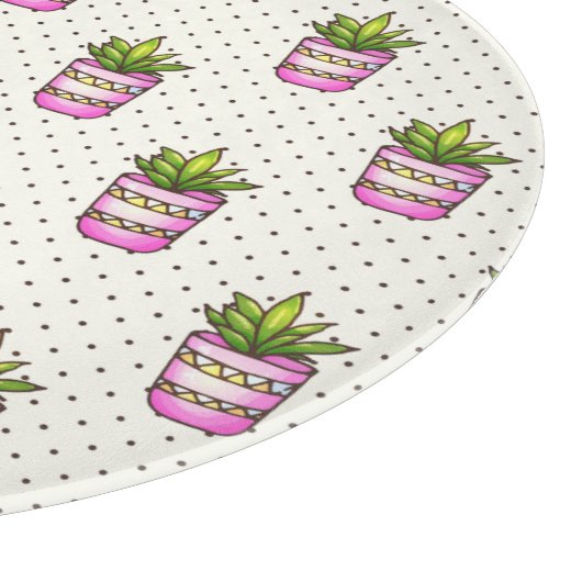 Waterverf Succulent Polka Dot Patroon Snijplank (Hoek)