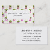 Waterverf Succulent Polka Dot Patroon Visitekaartje (Voorkant / Achterkant)