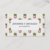 Waterverf Succulent Polka Dot Patroon Visitekaartje (Voorkant)