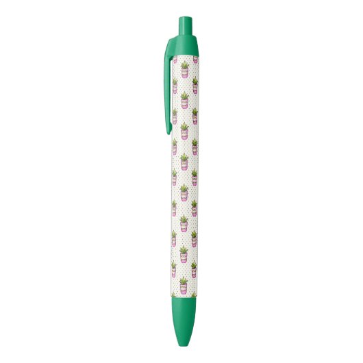 Waterverf Succulent Polka Dot Patroon Zwarte Inkt Pen (Top (Verticaal))