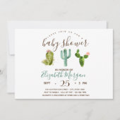 Waterverf Succulent Polka Dots Baby shower Kaart (Voorkant)