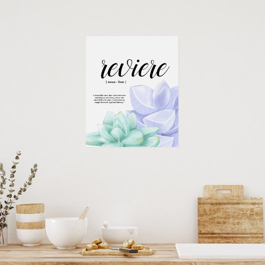 Waterverf Succulent Poster - minimalistisch (Keuken)