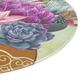 Waterverf Succulent Pot Ronde Glas Snijplank (Hoek)