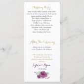 waterverf succulent pruim rozen bruiloft programma programmakaart (Achterkant)