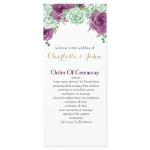 waterverf succulent pruim rozen bruiloft programma