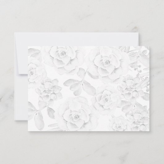 waterverf succulent pruim rozen bruiloft RSVP (Achterkant)