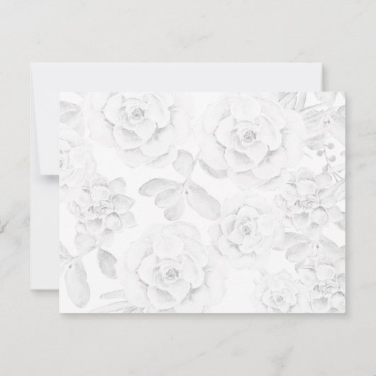 waterverf succulent pruim rozen bruiloft RSVP (Achterkant)