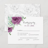 waterverf succulent pruim rozen bruiloft RSVP Kaartje (Voorkant / Achterkant)