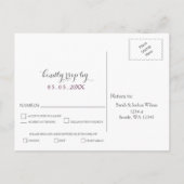 waterverf succulent pruim rozen bruiloft RSVP Uitnodiging Briefkaart (Achterkant)