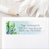 Waterverf Succulent Return Address Label (Insitu)
