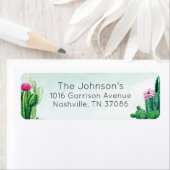 Waterverf Succulent Return Address Label (Insitu)