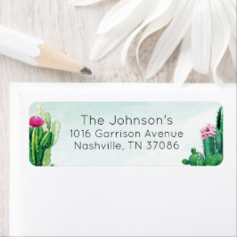Waterverf Succulent Return Address Label