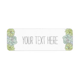 Waterverf Succulent Shabby Chic Bohemian Floral Etiket
