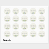 Waterverf Succulent Shabby Chic Bohemian Floral Ronde Sticker (Vel)