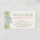 Waterverf Succulent Shabby Chic Bohemian Floral Visitekaartje (Achterkant)