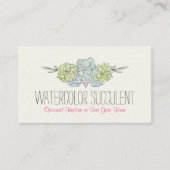 Waterverf Succulent Shabby Chic Bohemian Floral Visitekaartje (Voorkant)