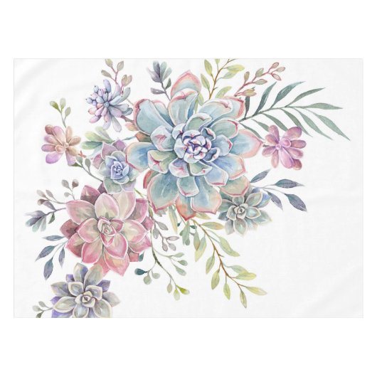 waterverf succulent tafelkleed (Voorkant (Horizontaal))