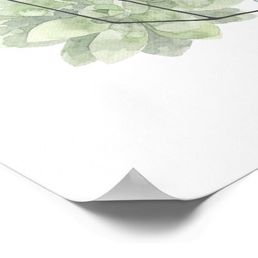 Waterverf Succulent Terrarium Hand getekend Poster (Hoek)