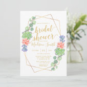 Waterverf Succulent Terrarium Vrijgezellenfeest Kaart (Staand voorkant)