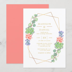 Waterverf Succulent Terrarium Wedding Kaart