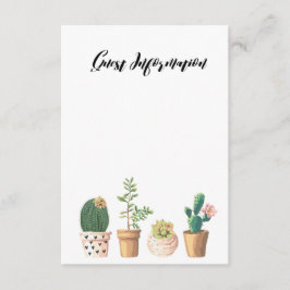 Waterverf Succulent Typografie Gastinformatie Informatiekaartje