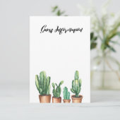 Waterverf Succulent Typografie Gastinformatie Informatiekaartje (Staand voorkant)