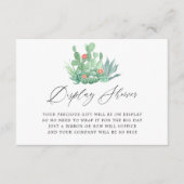 Waterverf Succulent Vrijgezellenfeest Display Show Informatiekaartje (Voorkant)